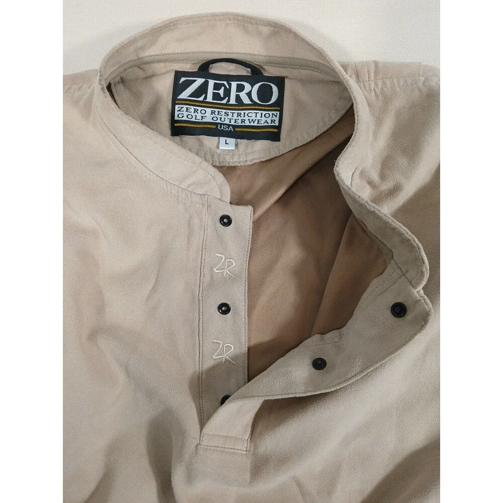Zero Restriction Windstopper Vest Size L Beige Made In USA Golf Outerwear
